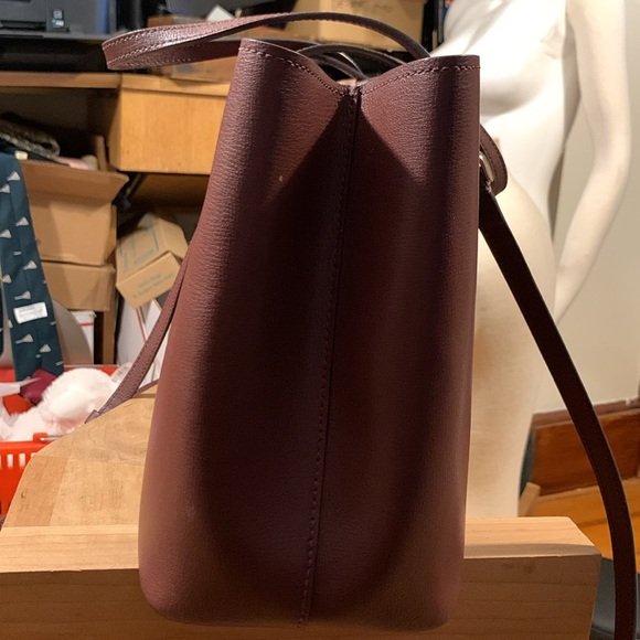 KATE SPADE HARPER CHERRY RED BURGUNDY LEATHER SATCHEL PURSE CROSSBODY STRAP - Picture 4 of 16